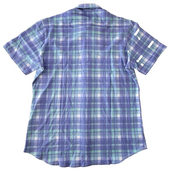 Tailorbyrd Collection Men’s Plaid Short Sleeve Button Down Shirt Size L NWT Peri - Picture 2 of 5